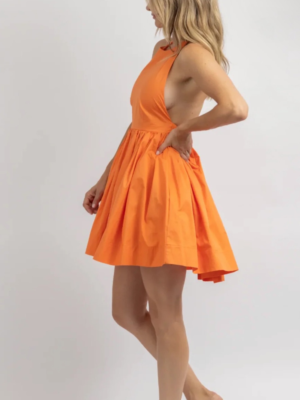 Orange Mable Halter Dress